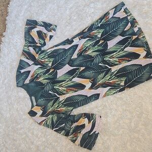 Belongsci Womens Tropical Leaf Mini Dress Size M